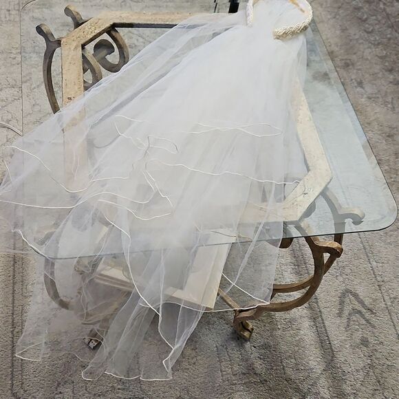 Elegant Vintage Pearl-Embellished Headband And Wedding Veil main image 4